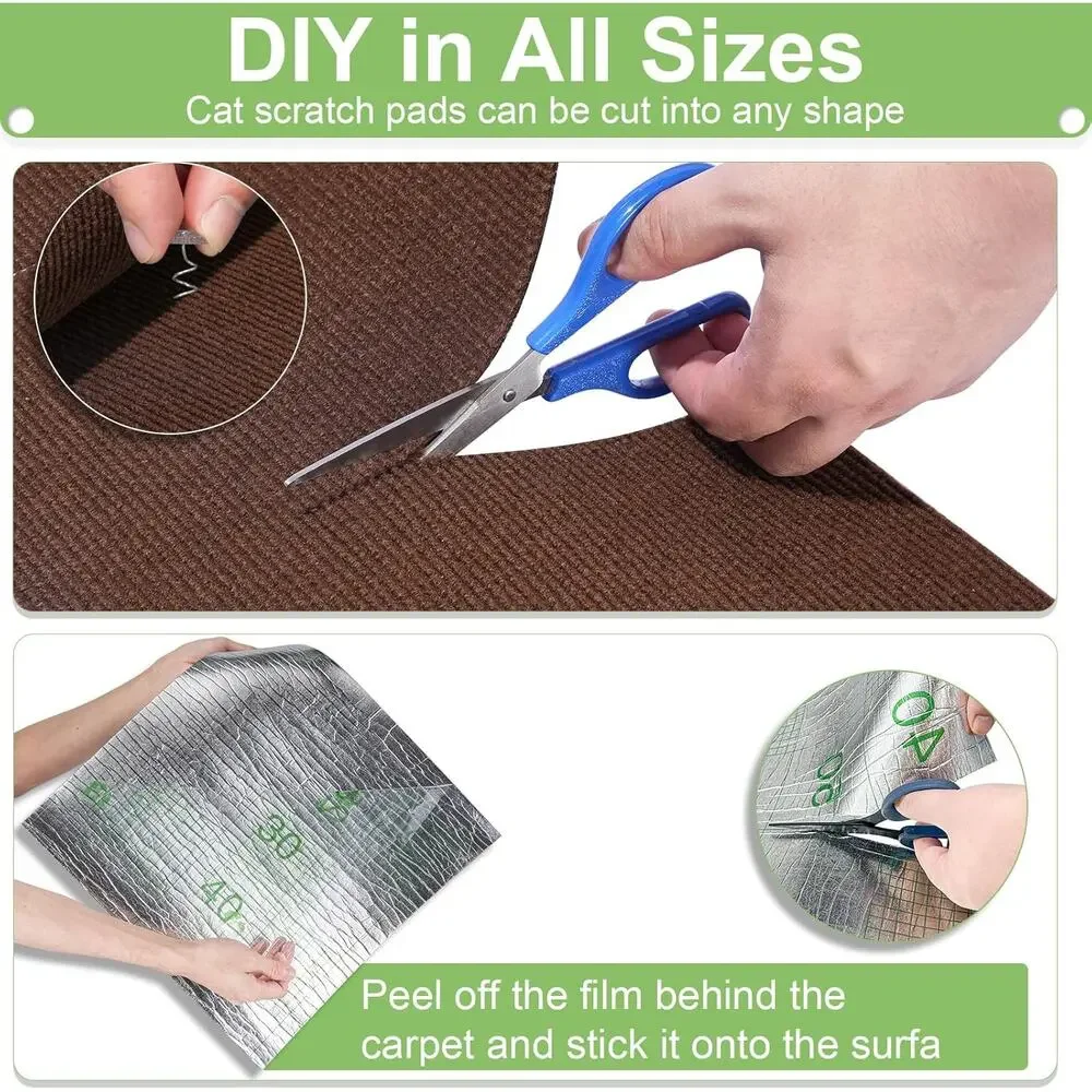 Self-Adhesive Cat Scratching Mat | Trimmable Couch & Furniture Protector